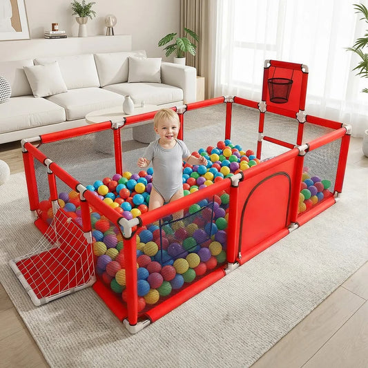 Playpen Fence with Basketball Hoop