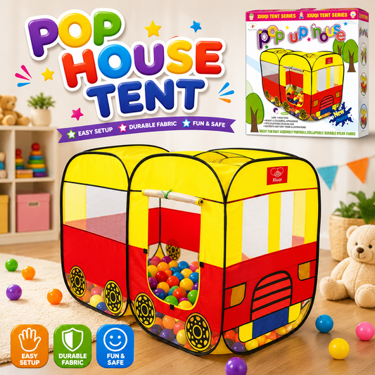 Pop House Bus Tent – Colorful Kids Play Tent