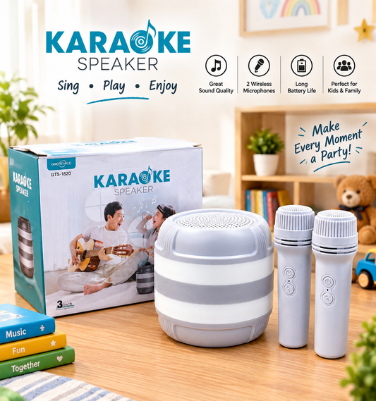 Mini Portable Bluetooth Karaoke Speaker with 2 Wireless Mics