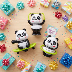 Interactive Wind-Up Panda Figures