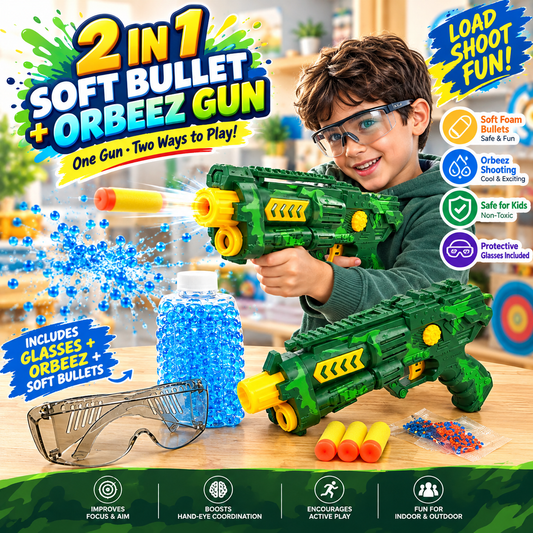 Soft Bullet Crystal Bomb Gun – Safe Foam Dart Blaster Toy