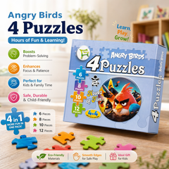 4-in-1 Puzzle Set – Multiple Designs, Colorful Educational Jigsaw Puzzles