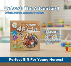 4-in-1 Puzzle Set – Multiple Designs, Colorful Educational Jigsaw Puzzles
