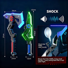 2 In 1 Musical Thunder Strike Axe & Sword With Light & Mist Spray
