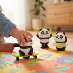 Interactive Wind-Up Panda Figures