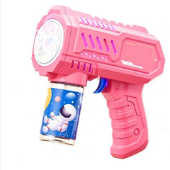 Space Rocket Bubble Gun – LED Light-Up Bubble Blaster Toy