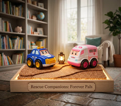 4 Pcs Cartoon Inertial Rescue Vehicles – Pull Back Car Toy Set