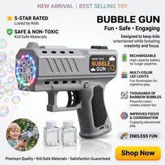 Rechargeable Bubble Gun with Lights