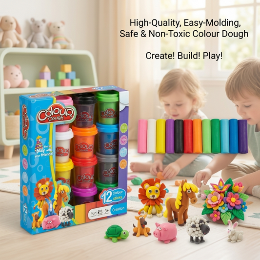 Clay Dough 12 Pcs – Colorful Modeling Dough Creative Art Set
