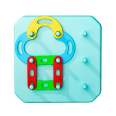 Geometric Shape Puzzle Toy – Creative Pillar Nail Board Construction Game