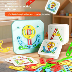 Geometric Shape Puzzle Toy – Creative Pillar Nail Board Construction Game
