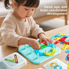 Geometric Shape Puzzle Toy – Creative Pillar Nail Board Construction Game