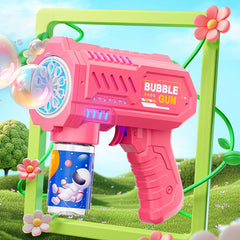 Space Rocket Bubble Gun – LED Light-Up Bubble Blaster Toy