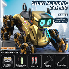 Gesture Control RC Robot Dog – 8-Wheel Stunt, Music, Dancing &amp; Transform Toy