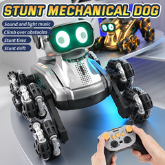 Gesture Control RC Robot Dog – 8-Wheel Stunt, Music, Dancing &amp; Transform Toy