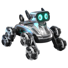 Gesture Control RC Robot Dog – 8-Wheel Stunt, Music, Dancing &amp; Transform Toy