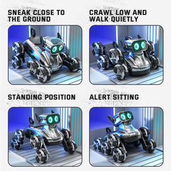 Gesture Control RC Robot Dog – 8-Wheel Stunt, Music, Dancing &amp; Transform Toy